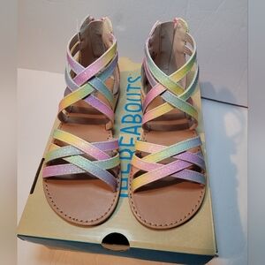 Thereabouts Sophia Girls Glitter Rainbow Sandals NWT Size 12